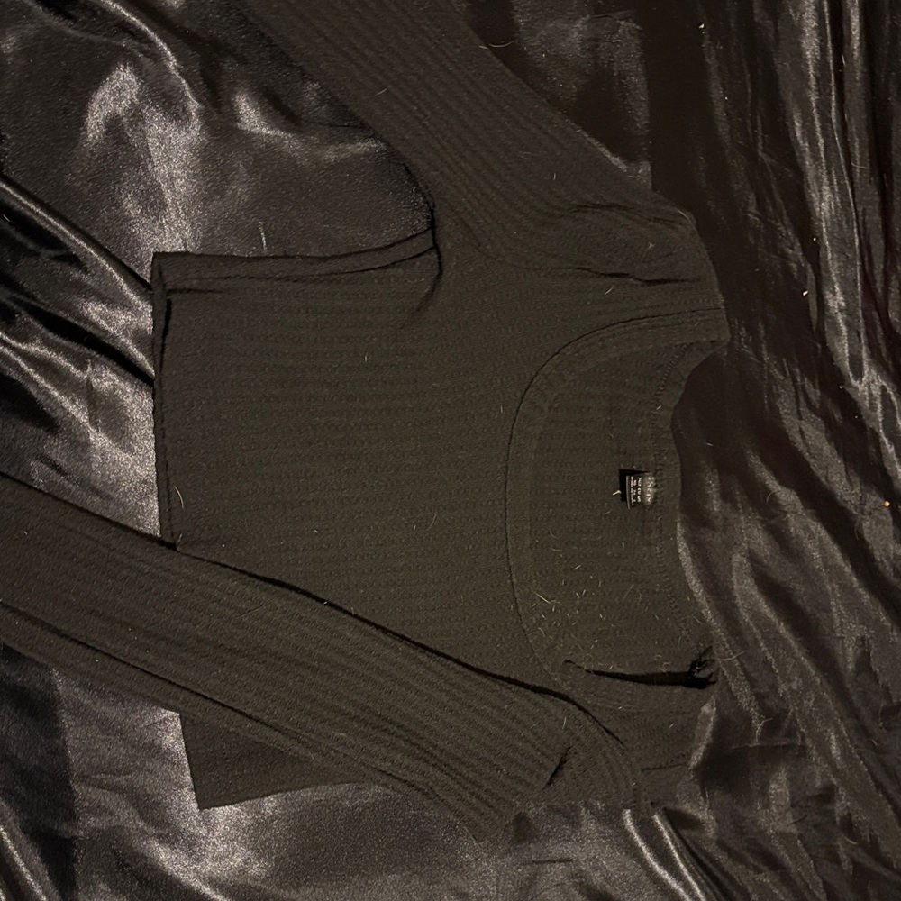 SHEIN Black Ribbed Crew Neck Sweater